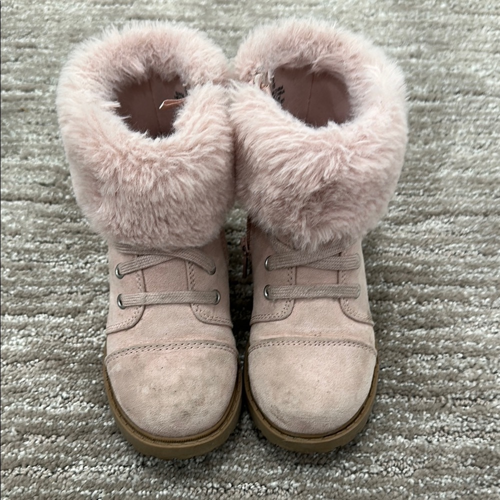 Kids Pink Fur-Lined Boots